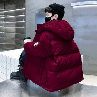 男童红色棉衣中大童本命年冬季羽绒棉袄时髦加厚棉服外套