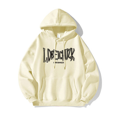 美式重磅连帽男卫衣秋冬宽松oversize潮牌情侣青少年加绒帽衫定制