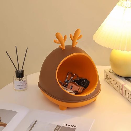 小鹿玄关钥匙收纳盒摆件入户门口鞋柜客厅家居装饰品乔迁新居礼物