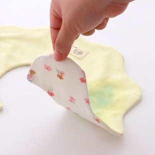 易顽宝口水巾婴儿双面加大防水口水兜0-2岁宝宝围兜a类纯棉围嘴