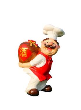 玻璃纤维卡通厨师人物雕塑饭厅酒店创意美陈饭店大型迎宾装饰品摆