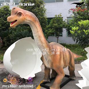 仿真腕龙破壳而出场景组图大型游乐园景区美陈引流产品源头厂家