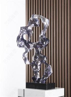 新品太湖石玄关招财摆件客厅软装饰摆设酒店大堂透明树脂雕塑