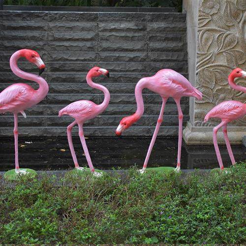 厂家直销玻璃钢雕塑火烈鸟摆件户外花园林草坪景观装饰摆件