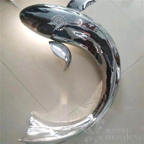 金属抽像鱼群水池景观装饰摆件厂家直销不锈钢鱼雕塑水景镂空鱼