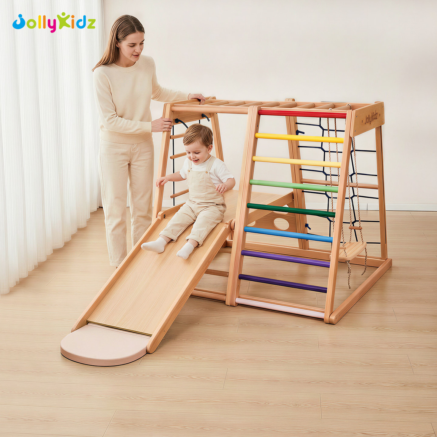 JollyKidz攀爬架儿童室内爬爬架宝宝家用滑滑梯秋千帐篷玩具组合