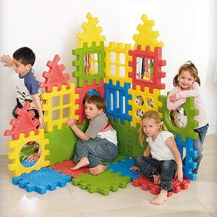 台湾进口感统玩具幼儿园超大型建构触觉齿轮积木塑料建筑探索积木