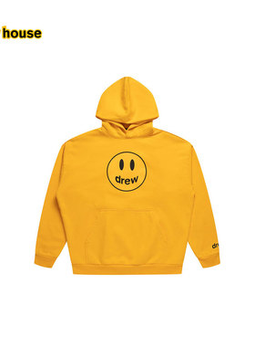 drew house mascot笑脸宽松连帽拉绒卫衣金黄色男女同款