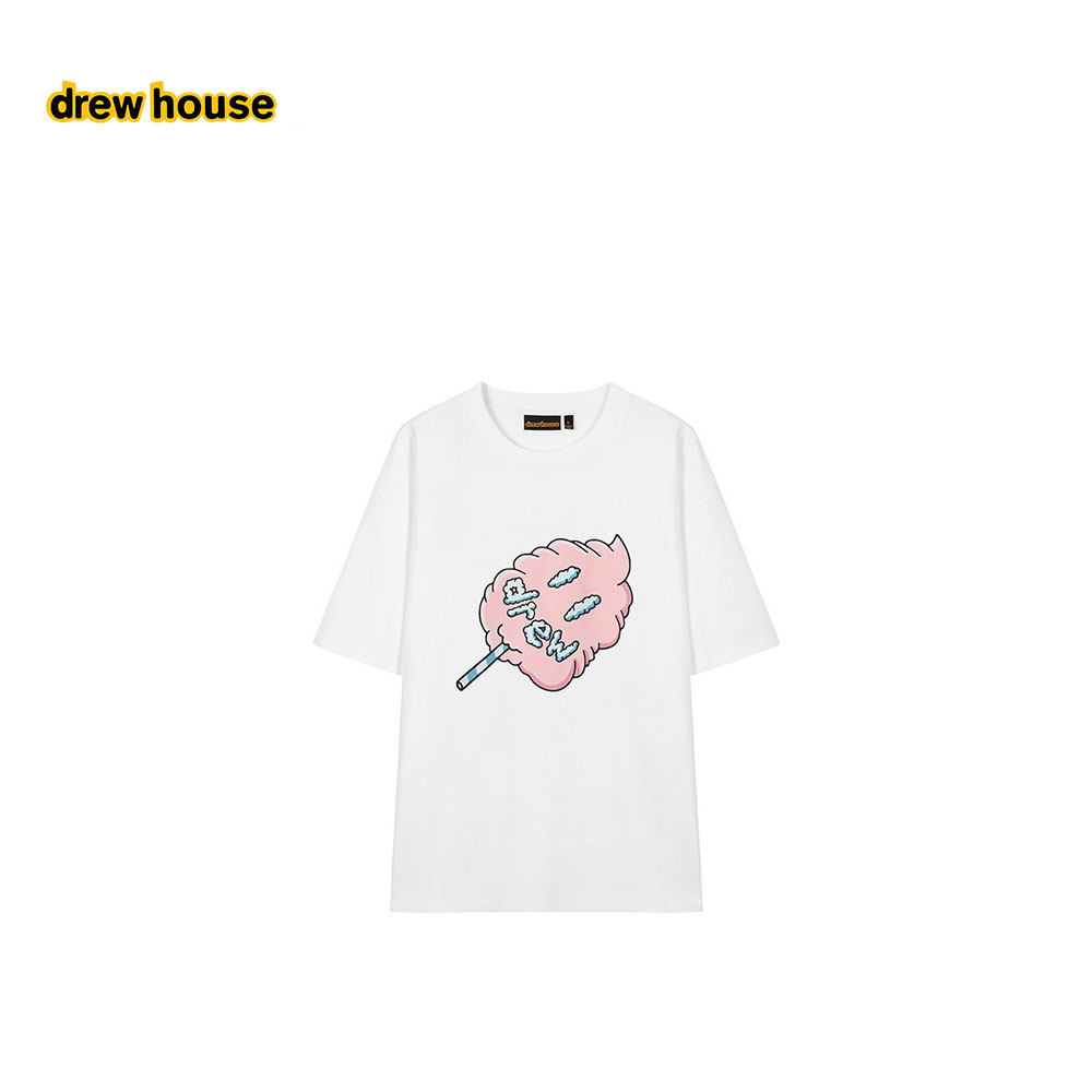 drew house drew棉花糖圆领短袖宽松T恤25夏季新款男女同款
