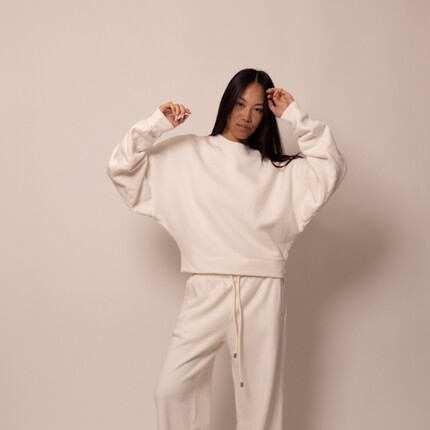 drew house basics素感蝙蝠袖圆领卫衣25新品男女同款