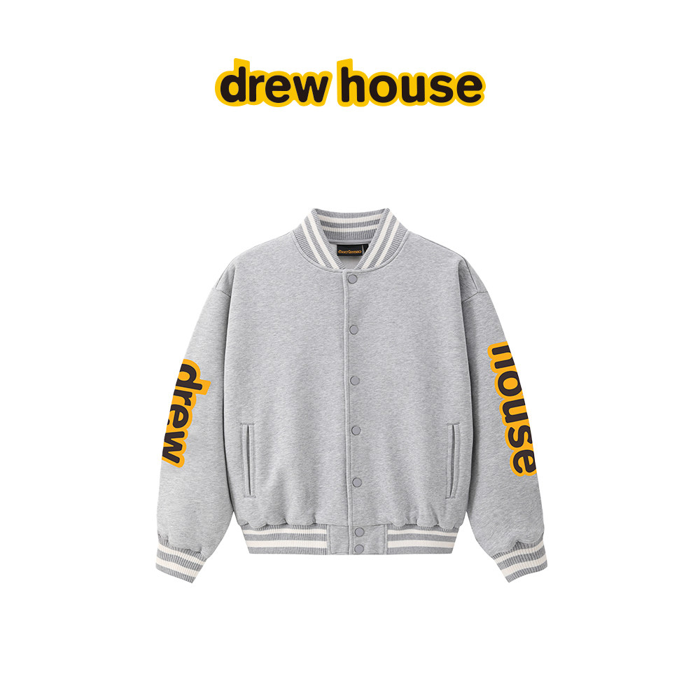 drew house麒麟臂印花针织夹克外套26秋季新款美式棒球服男女同款