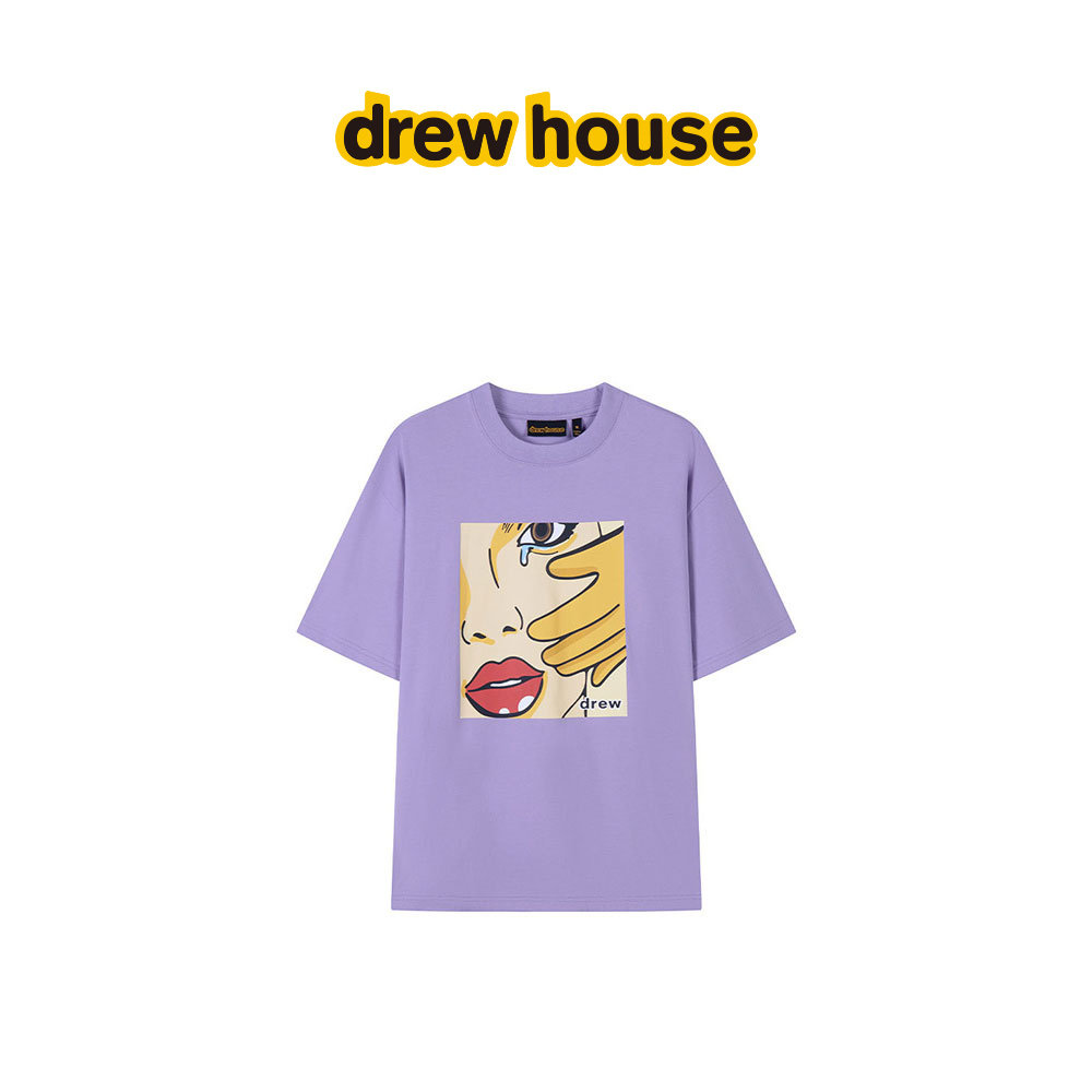 官方drewhouse紫眼泪T恤明星同款图片
