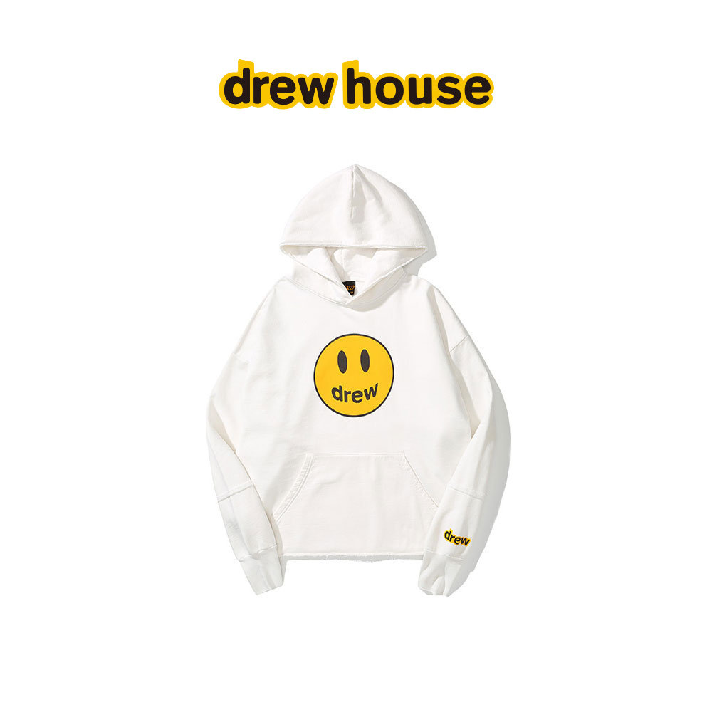 drewhouse笑脸图案拼接连帽卫衣图片