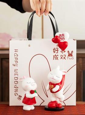唐呈结婚礼物新人订婚情侣兔子摆件新婚房家居客厅装饰礼品送闺蜜