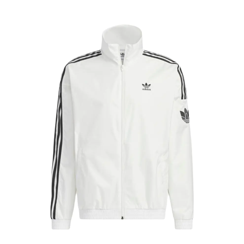 adidas Originals 复古风侧边三条纹刺绣单夹克 JI7535 亮白