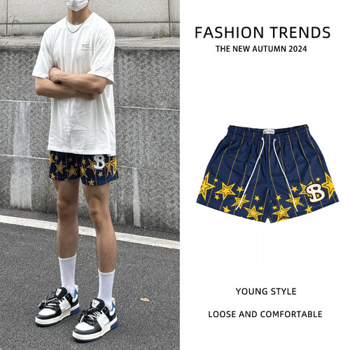 刺绣美式篮球裤男女款速干四分裤