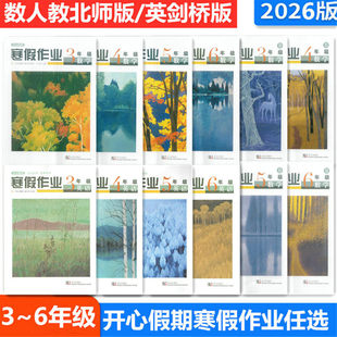 2026开心假期寒假作业小学3三4四5五6六年级上册下册英语剑桥join in外研版数学人教版寒假衔接作业本武汉出版社