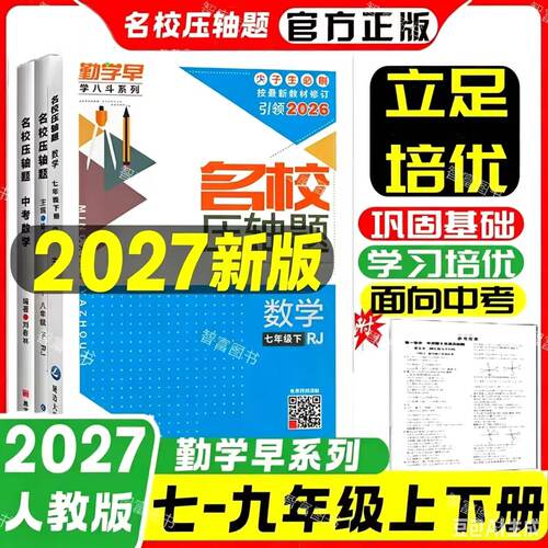 2027新版勤学早名校压轴题七八九年级上册下册中考数学专题复习初中初一二三数学名校名题必刷题尖子生大培优强化训练赠纸质答案