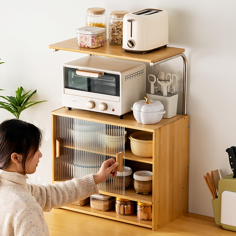 厨房碗柜置物架柜式碗盘收纳架盒碗筷柜子储物柜碗架调料架多功能