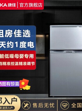 康佳102升双开门冰箱迷你二人家入双门宿舍出租省电冰箱用小型嵌