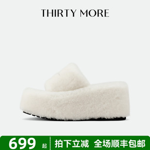 More厚底毛絨拖鞋 女2025冬季 冰雪女王 新款 外穿毛毛鞋 Thirty