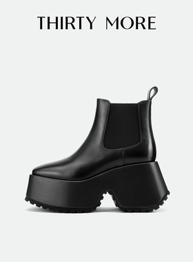 【女性力量】Thirty More百搭烟筒靴女2025秋冬新款弹力切尔西靴