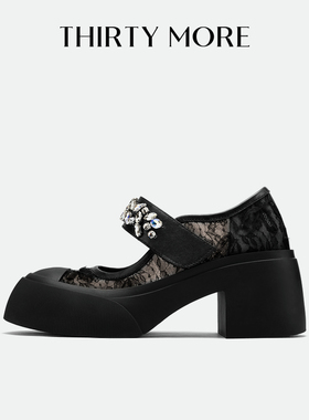 【夏日冰饮】Thirty More玛丽珍鞋2026夏季新款复古设计粗跟单鞋