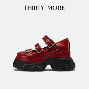 2025秋冬新款 More复古玛丽珍鞋 Thirty 厚底浅口单鞋 叛逆甜酷