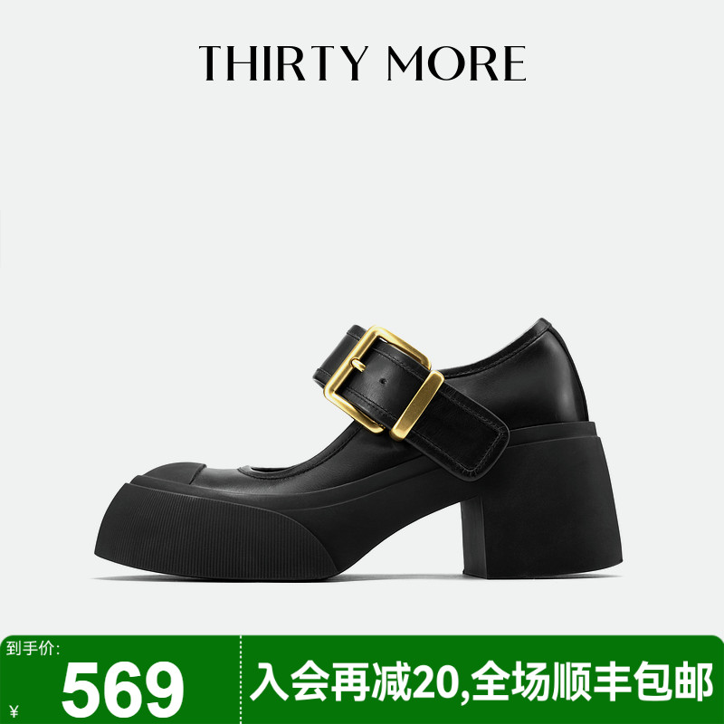 【超级玛丽】Thirty More复古玛丽珍鞋女2025早春新款气质单鞋黑