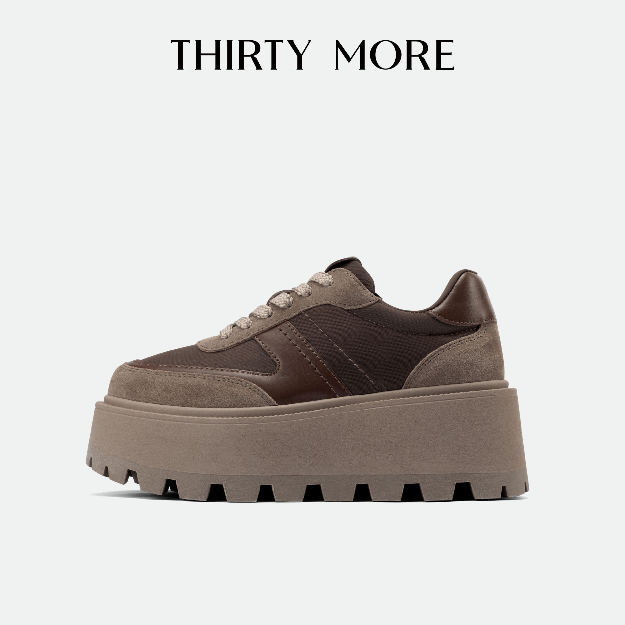 【千层黑巧】Thirty More复古板鞋女2025秋冬新款百搭厚底休闲鞋,女鞋,时尚休闲鞋,淘宝优惠券,粉丝福利购,淘宝优惠卷