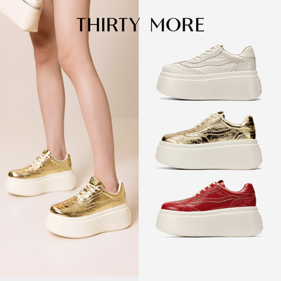 【复古派对】Thirty More新年红布洛克风女鞋2026春夏新款德训鞋