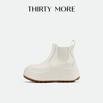 【极简主义】Thirty More时尚切尔西靴女2025秋冬新款复古短筒靴