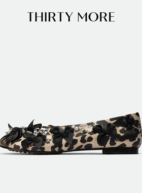 【摩卡慕斯】Thirty More平跟鞋女2026春季新款蝴蝶结浅口平底鞋