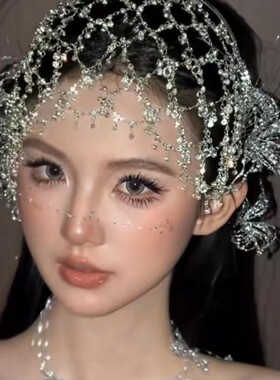 新娘韩系水钻流苏发箍婚礼感