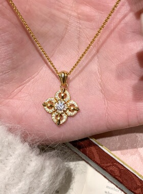 轻奢复古满钻十字金刚杵锁骨链