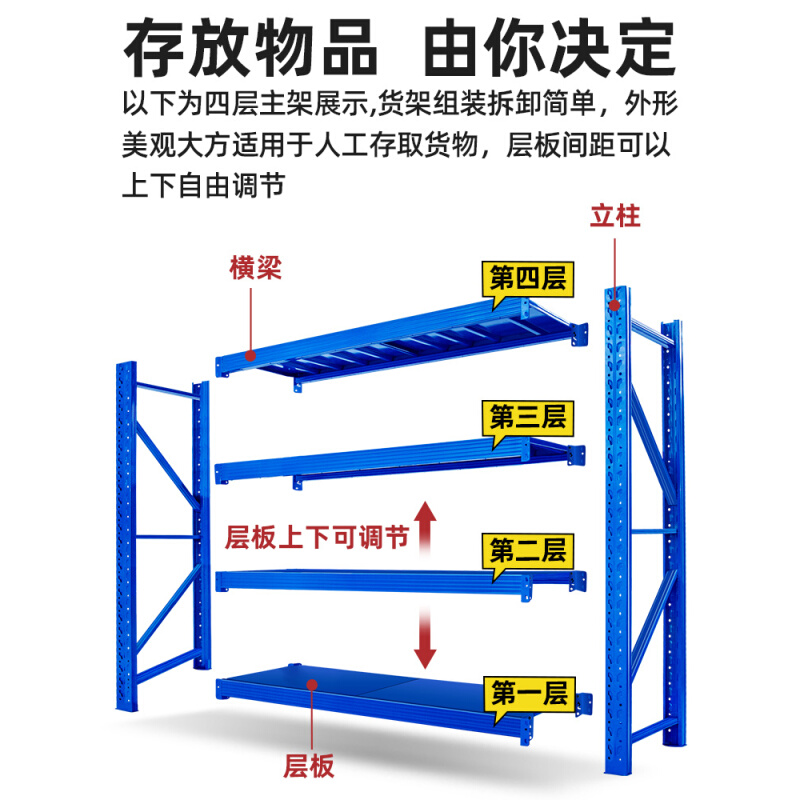 货架仓储展示架家用物品摆放架深圳仓库货架置物架货物铁架子多层