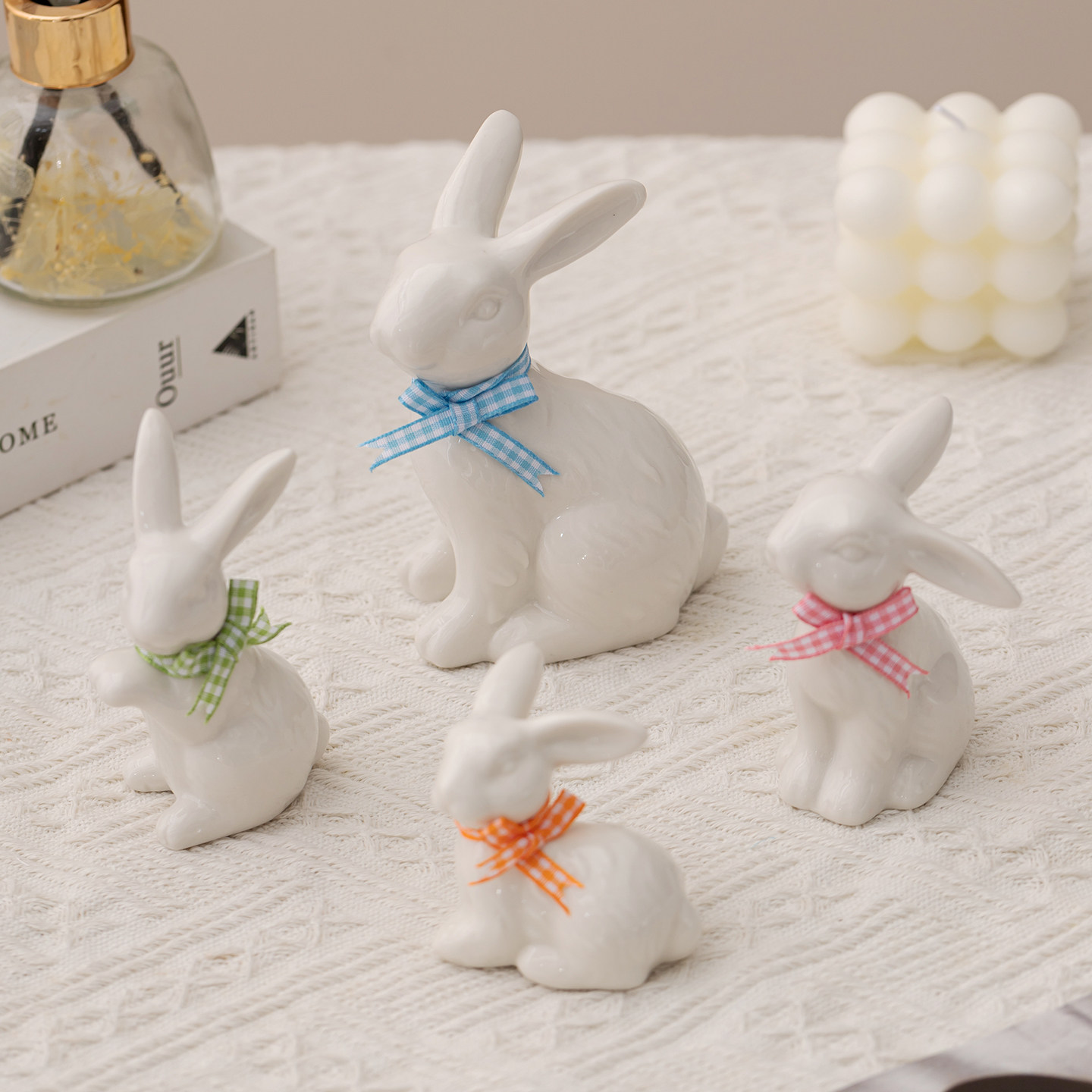 ins陶瓷创意兔子小摆件简约家居客厅玄关酒柜桌面陶瓷装饰工艺品,家居饰品,桌面摆件,淘宝优惠券,粉丝福利购,淘宝优惠卷