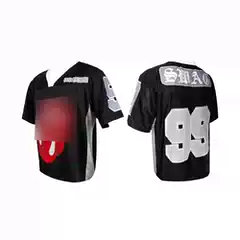 99CLUB Rhinestone Vampire Rolling Stones Parody Print V-Neck Hockey Jersey Hip Hop Streetwear Opium Original Design