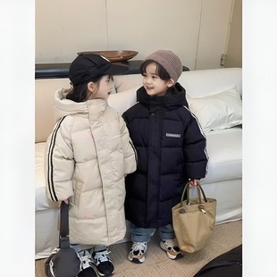 棉服外套男童女童潮流冬季 中长款 羽绒棉加厚棉服 儿童冬季 2024新款