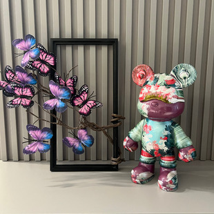 网红流体熊客厅家居摆件酷酷熊暴力熊DIY成品乔迁礼物兔子存钱罐