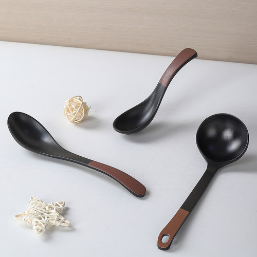 密胺勺子商用龟壳勺长柄勺饭店餐厅拉面勺调羹汤匙塑料汤勺勾勺子