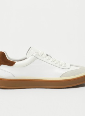 25秋冬【老钱风】LP经典真皮休闲商务系带德训鞋厚底增高小白鞋男