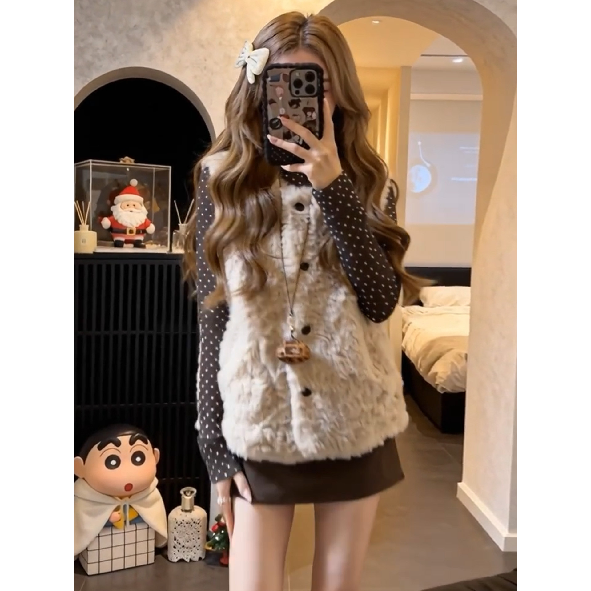 2026新款韩系一整套穿搭连衣裙子女秋冬季小个子马甲叠穿三件套装