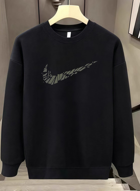 奥莱清仓纯棉卫衣男秋冬季新款圆领长袖男士宽松加绒上衣打底衫潮