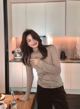 龍喜儿 30水溶羊毛衫女修身显瘦内搭16支绵羊毛针织衫V095
