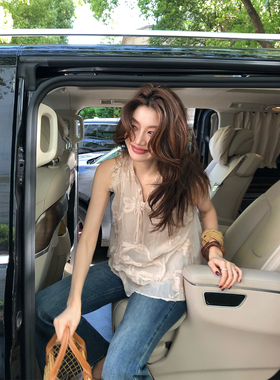 龍喜儿 蕾丝吊带背心女无袖2026夏季新款设计感法式花边上衣J789