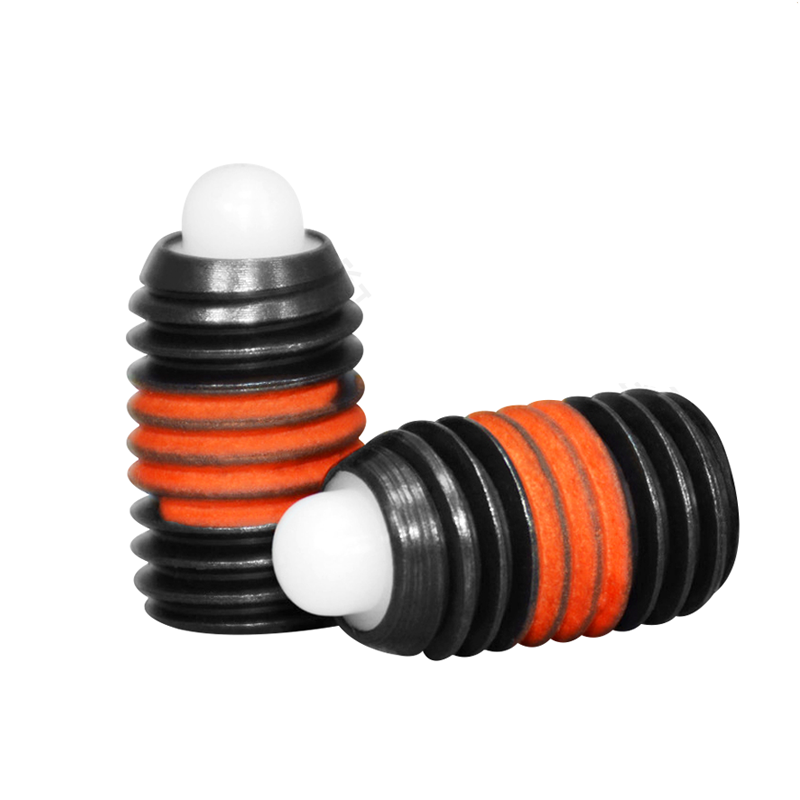 短弹簧柱塞轻载碳钢螺纹树脂销THRS/THRM SPRRS/SPRM M3 4 5 6 8