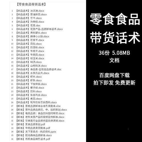 带货话术零食食品抖音主播直播茶叶零食脚本追单留人文案素材资料