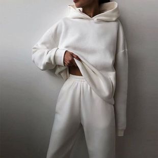 Casual thickened hoodie die suit    休闲加厚连帽卫衣长裤套装