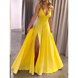 Strapless maxi backless dress neck 吊带V领漏背长连衣裙无袖